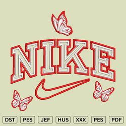 nike butterfly machine embroidery design a1 - nike embroidery files - dst, pes, jef