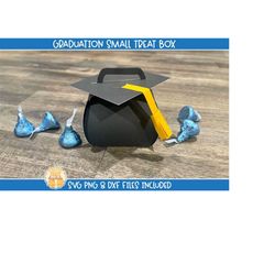 graduation treat box svg, grad gift box, party favor box, fold over box, graduation cap candy holder, cardstock cricut c