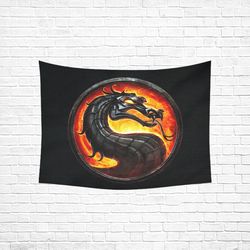 mortal kombat wall tapestry, cotton linen wall hanging