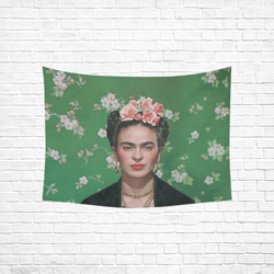 frida kahlo wall tapestry, cotton linen wall hanging