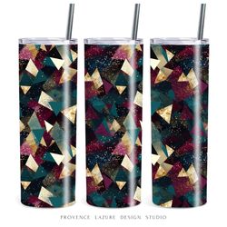 abstract glitter geometric 20 oz skinny tumbler sublimation design digital download instant digital 20oz tumbler wrap