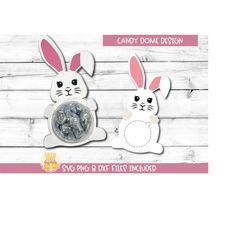 easter bunny candy dome svg, candy holder svg, party favor, easter basket gift, candy bauble ornament, rabbit candy dome