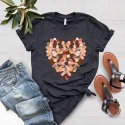 different races skin shirt, colors hand heart tee, equal rig