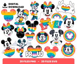 bundle layered svg, disney pride day svg, pride svg, love svg, digital download, clipart, png, svg, cricut, cut file