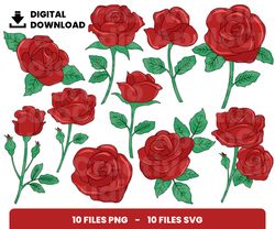 bundle layered svg, red roses svg, red svg, roses svg, love svg, digital download, clipart, png, svg, cricut, cut file