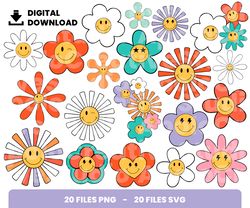 bundle layered svg, flower retro svg, retro svg, love svg, digital download, clipart, png, svg, cricut, cut file