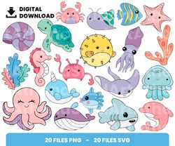 bundle layered svg, sea animals svg, animals svg, love svg, digital download, clipart, png, svg, cricut, cut file