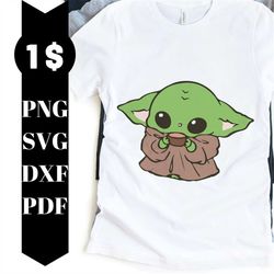 cute baby yoda svg