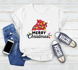 santa hat christmas shirt, christmas tee, merry christmas sh