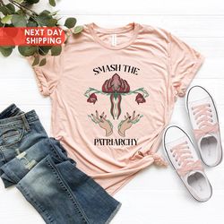 smash the patriachy shirt, floral feminist shirt, pro choice