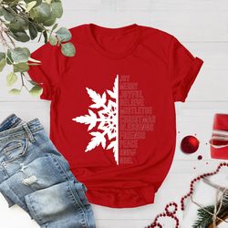 snow flake shirt, joy merry joyful believe christmas, blessi