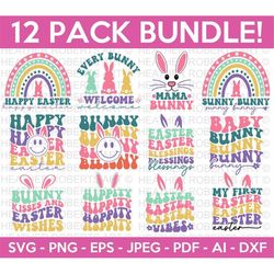 Easter SVG Bundle, Easter SVG, Retro Easter Designs svg, Happy Easter SVG, Easter Bunny svg, Easter for Kids, Cut File C