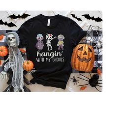 Hangin with my Ghouls Halloween Nurse Shirt - Funny Nursing Medical Aide Spooky T-Shirt Boo Boo Crew Orange Pumpkin Er R