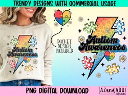 autism awareness png, retro autism awareness sublimation, au