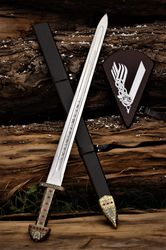 viking sword of king ragnar lodbrok, vivckings ragnar, battle ready medieval sword, witcher sword for gifts
