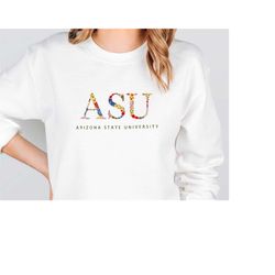 custom floral college/university/business/sorority embroidered sweatshirt with flower letters,college high school embroi