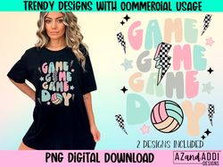 retro game day volleyball png, volleyball sublimation design