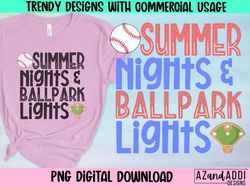 summer night ballpark lights png, baseball sublimation desig