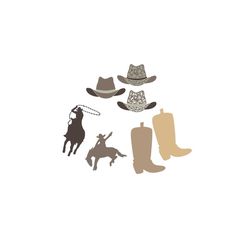 cowboy rodeo - hats hat boots boots horse horse - svg download file - plotter file - diy cricut