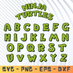 ninja turtles font svg,  ninja turtles font alphabet, ninja turtles font canva, ninja turtles font png for cricut.