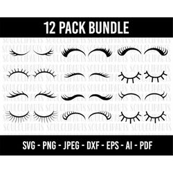 COD662- Eyelash svg, eyelash bundle svg for cricut, eyelash png, unicorn eyelash svg, Eyelashes Girl SVG, Eyebrows SVG,