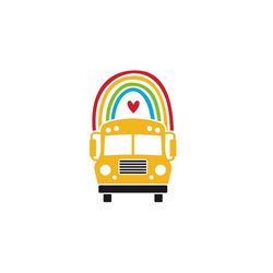 school bus rainbow - school bus rainbow - school child school - svg download file - plotter file - crafting -