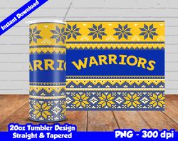 warriors tumbler design png, 20oz skinny tumbler sublimation template, basketball warriors, straight and tapered design,