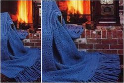 digital | vintage crochet pattern afghan blue skies | country home decor | english pdf template