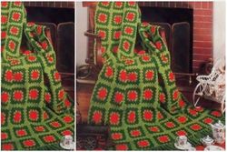 digital | vintage crochet pattern afghan christmas granny | country home decor | english pdf template