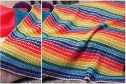 digital | vintage crochet pattern afghan rainbow ripple | country home decor | english pdf template