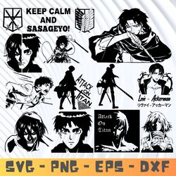 attack on titans bundle svg ,attack on titans character, attack on titans svg bundle, attack on titans cutting files .