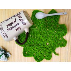 a crochet leaf coaster pdf pattern