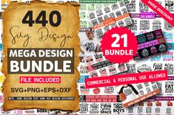 440 files mega design bundle, t-shirt designs, sublimation bundle, digital files, instant downloads
