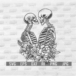 Floral Skull Lovers svg | Skull svg | Skull png | Skull Clipart | Skull Cutfile | Lovers svg | Skeleton svg | Floral Lov