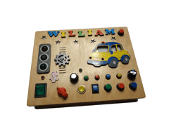 busy board car  handmade personalized gift with lights, 12 english children's melodies, car sounds, various switches.