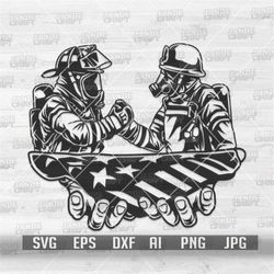 us patriotic firefighter svg | fire fighter cutfile | fireman dad shirt png | first responder clipart | 911 rescue stenc