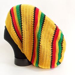 handmade crochet rasta hat for dreadlocks. hand knitting! reggae style