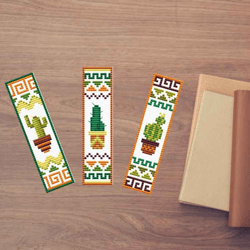 cactus bookmarks cross stitch pattern