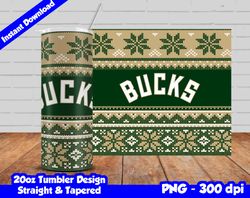 bucks tumbler design png, 20oz skinny tumbler sublimation template, basketball bucks, straight and tapered design,