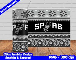 spurs tumbler design png, 20oz skinny tumbler sublimation template, basketball spurs, straight and tapered design,