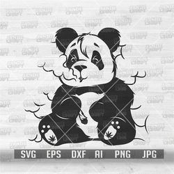 Panda Smoking Joint svg | Panda Smoking Weed svg | Panda Clipart svg | Panda Cutfile | Panda svg | Marijuana svg | Canna