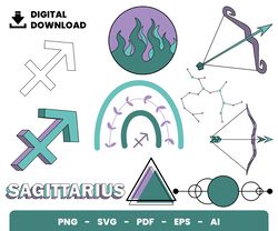 bundle layered svg, sagittarius svg, zodiac signs svg, digital download, clipart, png, svg, cricut, cut file
