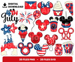 bundle layered svg, 4th july mickey svg, july 4th svg, usa svg, digital download, clipart, png, svg, cricut, cut file