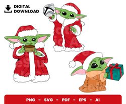 bundle layered svg, christmas baby yoda svg, christmas svg, digital download, clipart, png, svg, cricut, cut file