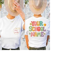 Custom Groovy School Name Shirt, Custom Teacher Name Shirt, Custom School Name Shirt, Teacher Team Shirt, Personalized S