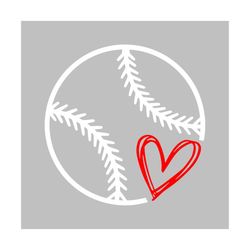 baseball heart- svg, png digital download