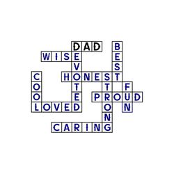 dad crossword puzzle - svg, png digital download