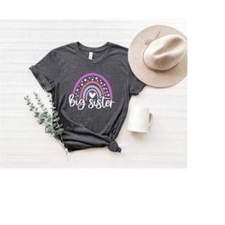 big sister shirt, big sis shirt,big sister rainbow shirt, little sister shirt, pregnancy announcement,big sister announc