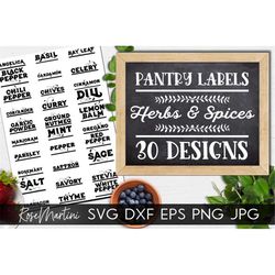 pantry labels svg file for cutting machines cricut silhouette herbs and spices svg jar labels bundle svg kitchen labels