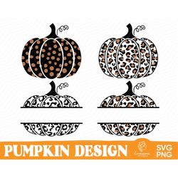 Pumpkin Svg Bundle, Split Monogram Pumpkin Svg Files For Cricut, Pumpkin Leopard SVG, Pumpkin Spice svg, Thanksgiving Sv